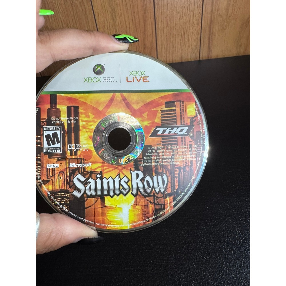 Saints Row Microsoft Xbox 360 Video Game THQ NTSC Disc Only